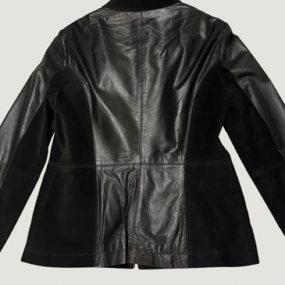 Chic Tribal Womens Black Leather & Suede Moto
Zip Jacket - Picture 4 of 9